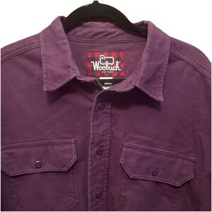 Vintage Woolrich Chamois Flannel Shirt Mens Large Solid Purple XXL